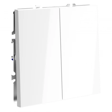 Перекрестный переключатель встраиваемый IP30 Voltum S70 VLS020501 двухклавишный 10А, (белый глянцевый)