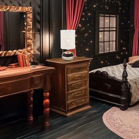 Настольная лампа Серебристый/Белый Uniel UML-B307 E14 SILVER/WHITE