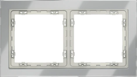 Рамка на 2 поста (сталь, стекло) Voltum S70 VLS110205
