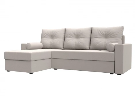 Диван угловой Верона Лайт левый угол (ДСП,ЛДСП/Пластик/Замша/Бежевый) Лига Диванов 127863L