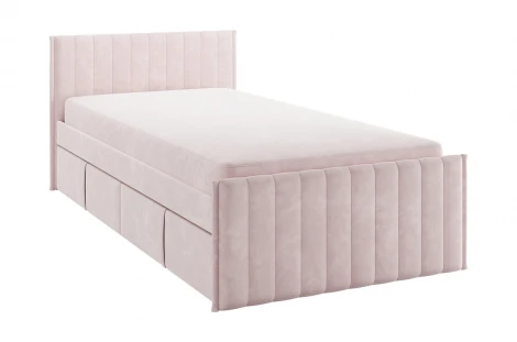Кровать с ящиками Твикс 90х200 см Mebelson (ДСП,Велюр/Розовый) арт.171565,2172