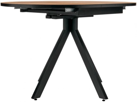 Стол Bradex Home Rudolf круглый раскладной 90-120x90x75см, Дуб Вотан, черный (RF 0454)