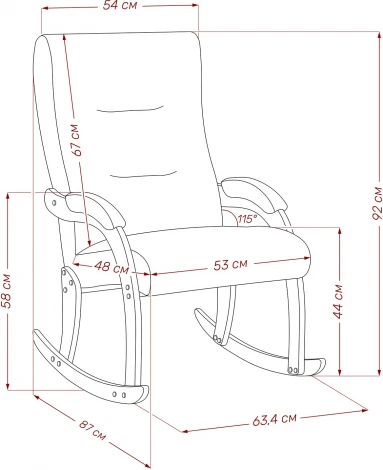 Кресло-качалка Leset Дэми (Фанера,Металл/Велюр) Leset арт.2500000174711