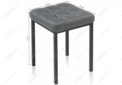 Табурет Woodville Байя кожзам темно-серый / черный матовый 424170