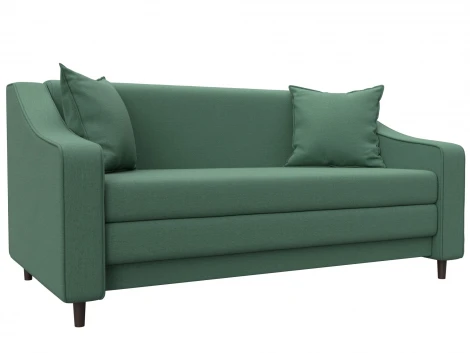 Диван прямой Лига-071 (ЛДСП,Брус,Фанера/Дерево/Рогожка/Зеленый) Лига Диванов 129654
