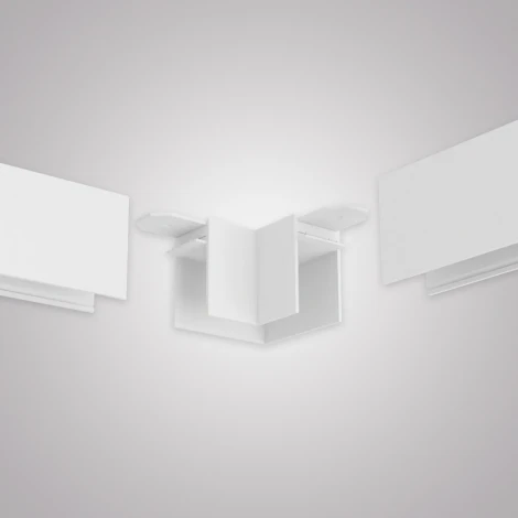 Угловой соединитель горизонтальный для накладного шинопровода белый AM Group AM543 WH SMART