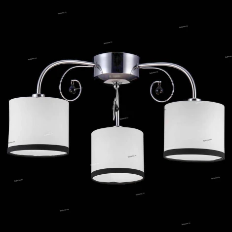 Люстра потолочная Natali Kovaltseva Girona, 3 плафона, хром с белым и черным