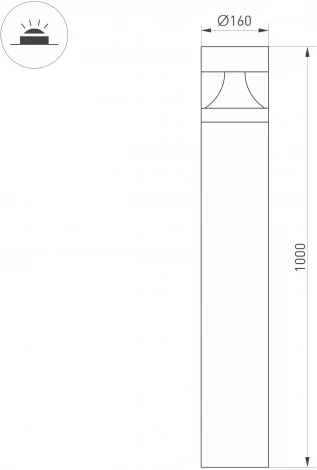 Наземный светильник LGD-LANDMARK-BOLL-H1000-20W Warm3500-MIX (GR, 300 deg, 230V) (Arlight, IP65 Металл) 047691 (LED)