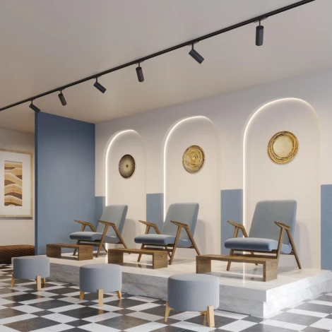 Трековый светильник трехфазный Novotech Nail 359584 черный светодиодный с переключением цв. темпер. и мощности LED 30-35-40W 220V 3000К\4000К\5700К