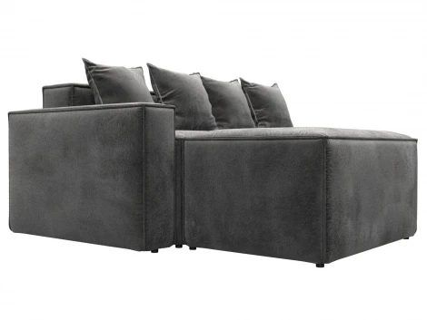 Диван угловой модульный Лига-063 угол левый (ДСП/Пластик/Велюр/Серый) Лига Диванов 129795L