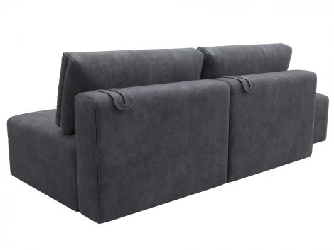 Диван прямой модульный с пуфом Лига-060 НПБ (ЛДСП,Брус,Фанера/Пластик/Велюр/Темно-серый) Лига Диванов 129670