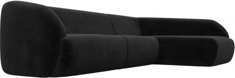 Диван угловой Лига-041 правый угол (Черный/Велюр) Лига Диванов арт.122191