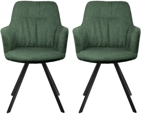 Комплект из 2-х стульев Bradexhome Grant зелёный шенилл на поворотном механизме