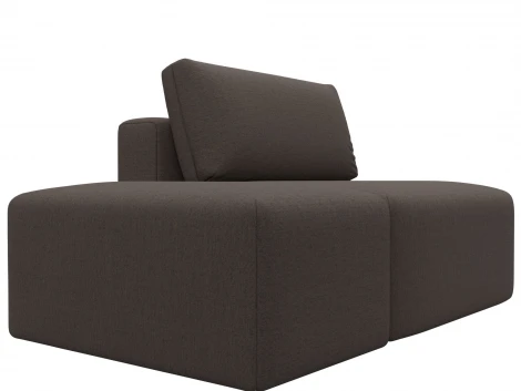 Модули диван и пуф Лига-060 НПБ (ЛДСП,Брус,Фанера,Рогожка/Коричневый) Лига Диванов 129739