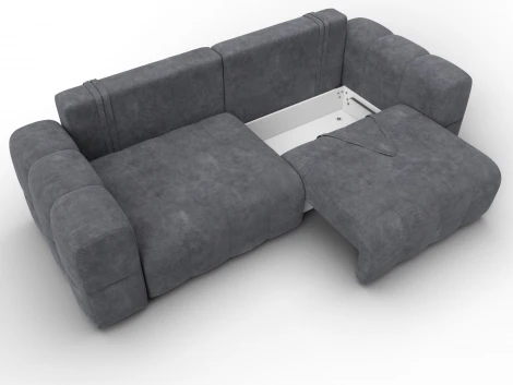 Диван прямой Лига-110 НПБ (ДВП,ДСП,ЛДСП,Брус,Фанера,Велюр/Темно-серый) Лига Диванов 136505