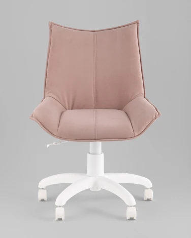 Кресло офисное Осло велюр пыльно-розовый, пластик белый TopChairs УТ000043348