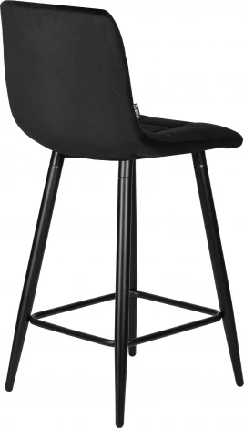 Стул полубарный DOBRIN OLIVIA (черные матовые ножки, черный велюр (108-77))