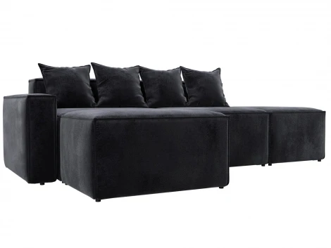 Диван угловой модульный Лига-063 угол левый (ДСП/Пластик/Велюр/Темно-серый) Лига Диванов 129796L