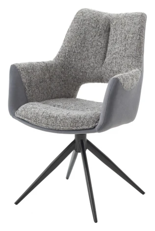 Стул ДАВЕН (DAVEN) 360 град, цвет СЕРЫЙ RIELY-450 / G1038-04 , ткань /ТЕМНО-СЕРЫЙ каркас, ®DISAUR M-City 64679