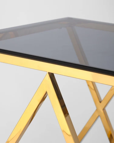 Журнальный стол Stool Group 55*55 ИНСИГНИЯ золото стекло smoke УТ000001505
