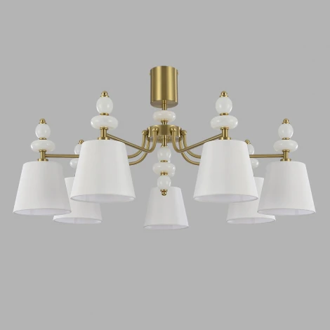 Потолочная люстра на штанге Lumion Aneta 8411/7C латунь/белый, металл/стекло/текстиль Е14 7*40W 220V