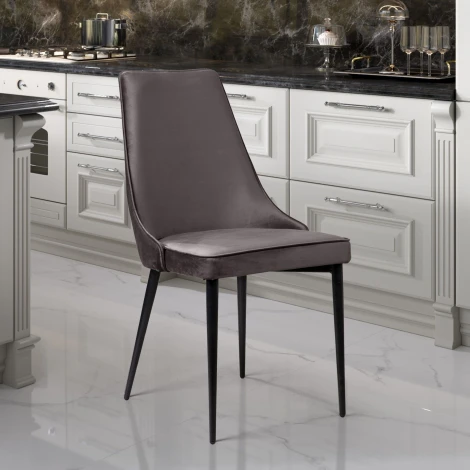 Стул Top Concept Oliver, бархат антрацит 14/ чёрный конус