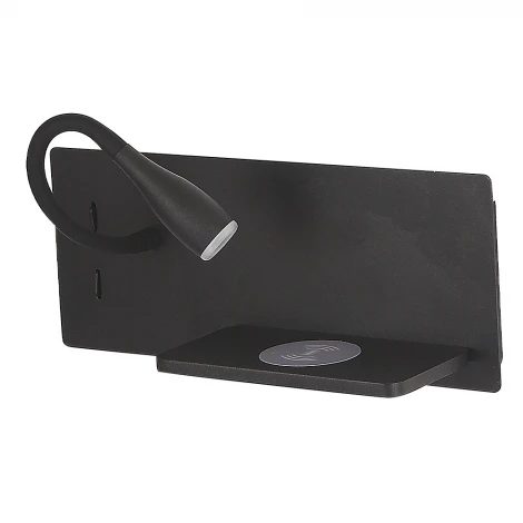 Настенный светильник с беспроводным ЗУ на гибкой ножке и выключателем Crystal Lux ELQI AP11W LED BL