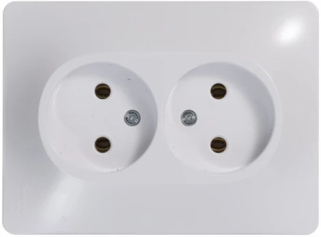 Розетка встраиваемая двойная без заземления (белый) Systeme Electric Glossa GSL000120