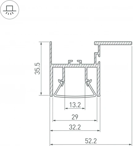Профиль FOLED-CEIL-SIDE-3000 (Arlight, Алюминий) 044856