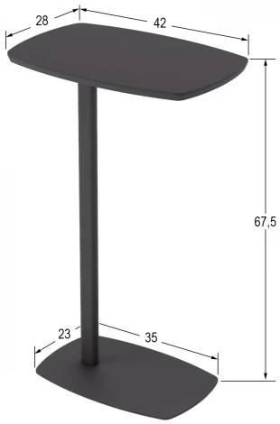 Придиванный стол Калифорния ДЕЙ колор Корунд черный 3880088306