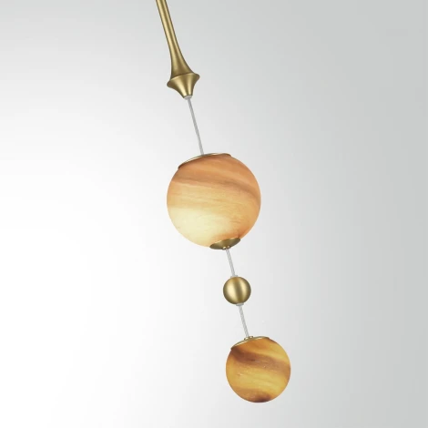 Подвесной светильник Odeon Light Callisto 5457/4L светлая сатин.латунь/белый/бежевый/коричневый/металл/стекло LED x 4W 2500K