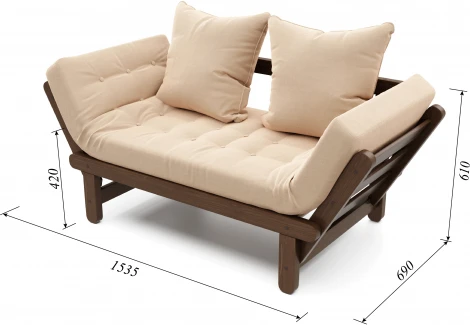 Кушетка Arsko Сламбер орех бежевый велюр