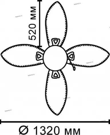 Вентилятор потолочный Faro Lombok, 4 лопасти, коричневый, клен