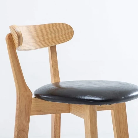 Стул барный Elevate Zenith Hesby Экокожа/Черный арт.HSBI_B016_wooden