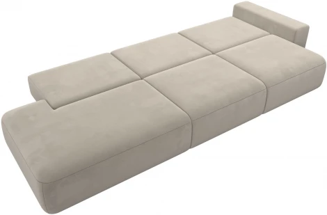Диван прямой Лига-036 НПБ Модерн Лонг подлокотник справа (Бежевый/Микровельвет) Лига Диванов арт.121347