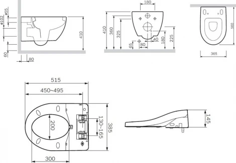 Унитаз подвесной Am.Pm Awe C111739SC с крышкой биде