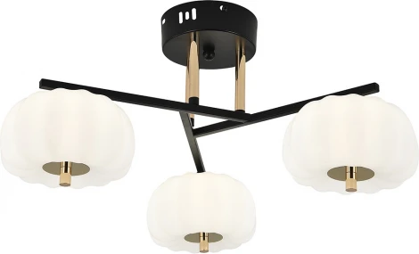 Потолочный светодиодный светильник на штанге Escada Halma 10301/3LED 30Вт, 2305лм, 3000-6000K, Ra>80, изменение цветовой температуры с помощью выключателя, металл/пластик, черный/белый/золото