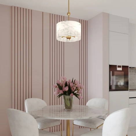 Потолочная люстра на штанге Eurosvet Brume 60174/3 латунь (220V, круглые)