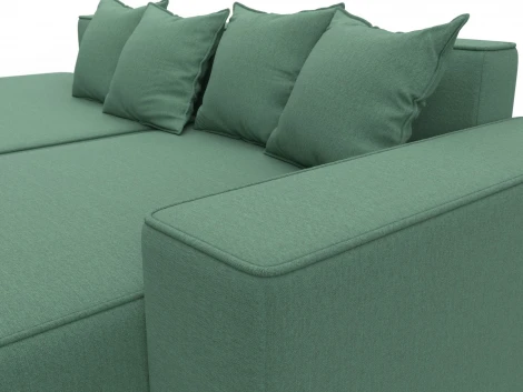 Диван угловой Лига-079 угол правый (ДСП/Пластик/Рогожка/Зеленый) Лига Диванов 129815