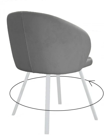 Стул DikLine 258 поворотный, Z28 серый, ножки белые
