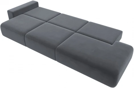 Диван прямой Лига-036 НПБ Модерн Лонг подлокотник слева (Серый/Велюр) Лига Диванов арт.121361L