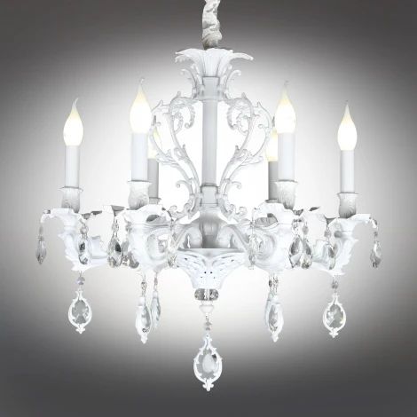 Подвесная люстра Omnilux Senis OML-74713-06 (220V, подвески, на цепи, подсвечник, свеча)