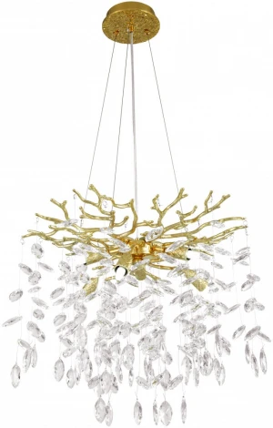 Подвесная люстра хрустальная Arte Milano Milano-1 23110.460.6.E14.B GD (220V, на тросе)