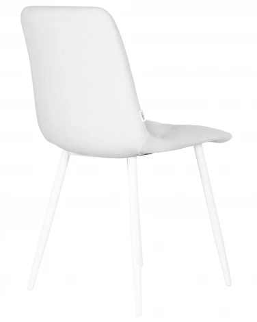 Стул обеденный DOBRIN CHILLY ROMBO (Светло-серый Simple 29, основание белое) 006 ROMBO, цвет сиденья светло-серый основания белый