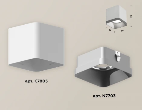 Накладной точечный светильник Ambrella Techno XS7805003 (220V, куб)