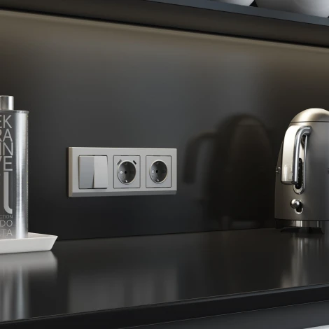 Розетка с заземлением,шторками и USB Type A+С (серебряный матовый) Werkel W1171765 (a063618)