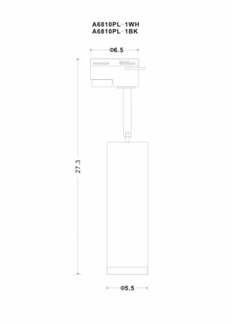 Трековый светильник Arte Lamp Hubble A6811PL-1BK