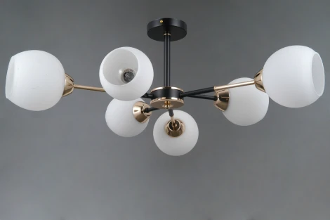 Потолочная люстра на штанге ILLUMICO IL0715-6CSQ-24 BK GD LIBRA (220V)