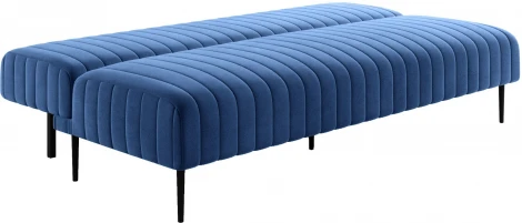 Baccara диван-кровать трехместный прямой без подлокотников, бархат синий 29 Top Concept арт.14474
