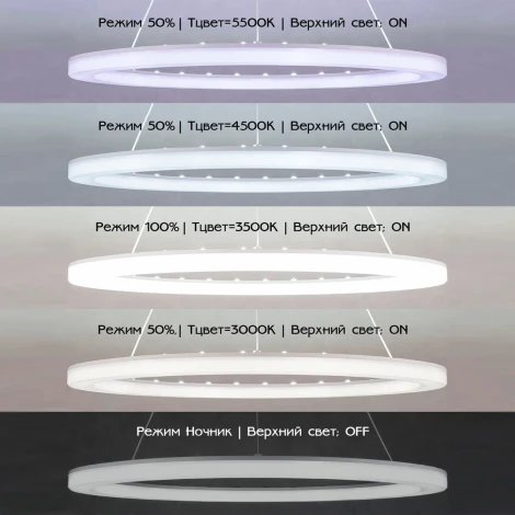 Подвесной светильник Citilux Электрон CL710B64S (LED, 220V, пульт управления, на тросе, кольцо)